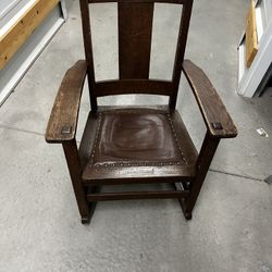 Genuine CHARLES P LIMBERT Mission Oak Arts Crafts ROCKER Rocking CHAIR
