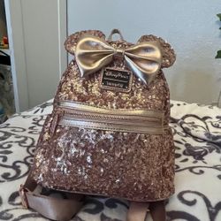 Disney rose gold cheap backpack for sale