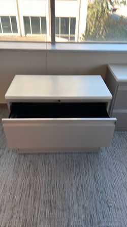 Like new gray 2 drawer filing cabinets with keys to lock