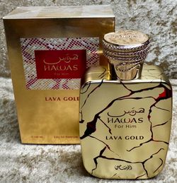 Hawas Lava Gold For Him  Eau de Parfum 3.38 Fl. Oz./100 Ml. Sealed Box