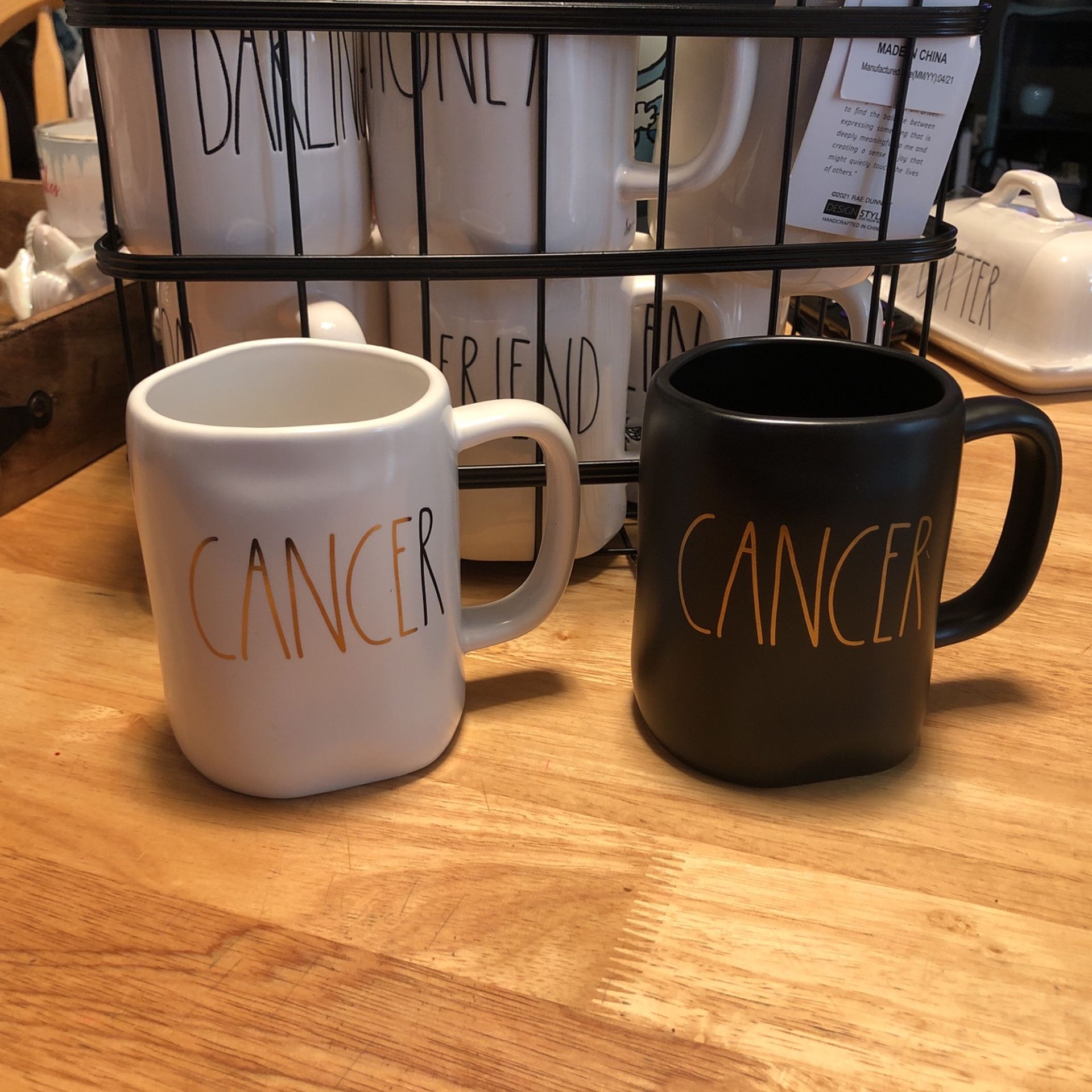 rae dunn Cancer zodiac mugs