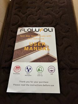 FlowFoli branded non-slip stair treads.