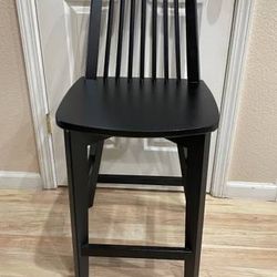 New Linden Bar Stool Windsor Wood Counter Height Barstool Black