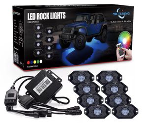 8 pcs LED ROCK LIGHTS MULTICOLOR BLUETOOTH "