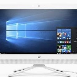 White HP 20 Inch All In One Desktop PC Intel Duo Core 4 GB Ram 1000 GB HD DVDRW Webcam HDMI WiFi Bluetooth Windows 10