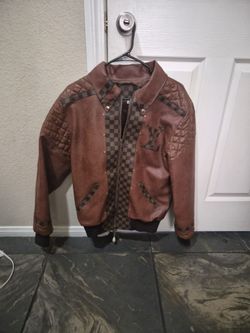 (MEDIUM)Louis Vuitton Damier Leather Bomber Jacket