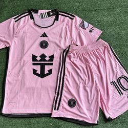 NEW MESSI INTER MIAMI SET JERSEY AND SHORT size M adult pink 