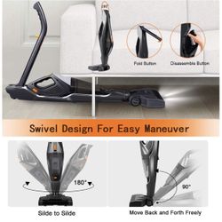 Hikeren Cordless Vacuum, Stick Vacuum Cleaner with 18kpa Powerful Suction, 35mins-Running Lithium-ion Battery, 2 in 1 Pro Lightweight Handheld Vacuum