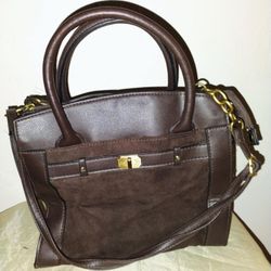 Elegant Brown Leather Handbag In Good Condition