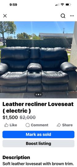 Electric Leather recliner loveseat