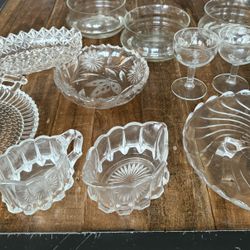 Early American Vintage Glass Serving Pieces