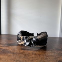 Gorgeous Plaid/Leather Headband