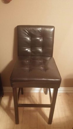Brand new chocolate leather bar height chairs
