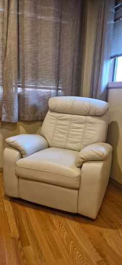 White leather chair