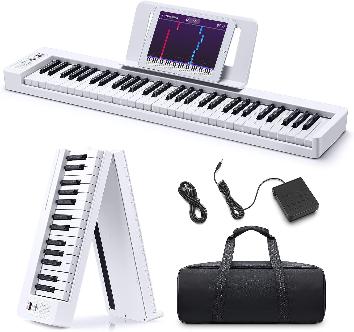 Donner Folding Bluetooth, Piano Keyboard, 61 Keys Sensitive DP-06