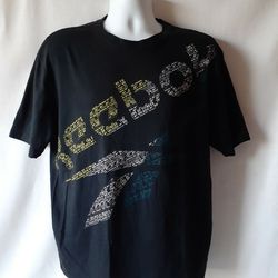 Reebok men's black short sleeve graphic t-shirt size L