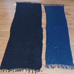 Large shawls/wraps, black Sasha brand, and Royal Blue 18 collection brand $9 each, New wo price tags