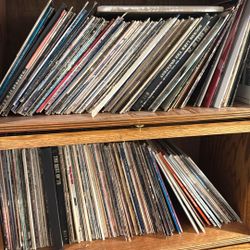 Solid Oak Record Cabinet 