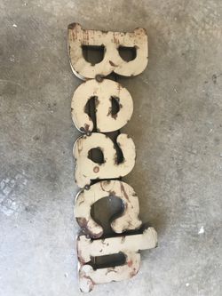 Rustic beach art piece