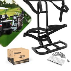 10L0L Universal Golf Cart Bag Holder Rack for Yamaha, EZGO, Club Car Rear Seat Grab Bar, Don't Occupy The Back Seat Space, No Drilling Required, Fits 