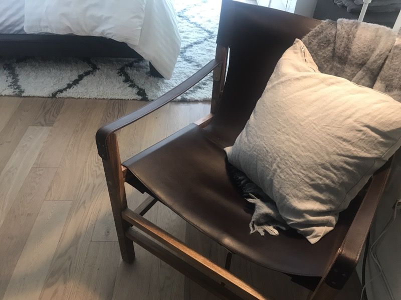 CB2 - Expat Leather Safari Chair - NEW - Originally $650