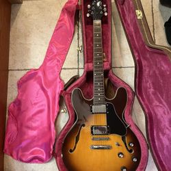 Jay Turser Semi Hollow Guitar (Mint) w/ Gator Leather Hardshell Case