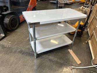 New stainless steel work table with extra 2 lower shelves NSF heavy duty