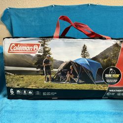 NEW Coleman 6-Person Carlsbad Dark Room Dome Camping Tent with Screen Room