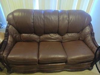 Brown Italian leather sofa