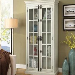 French Style Accent Cabinet With Windows And Shelves!  SALE!