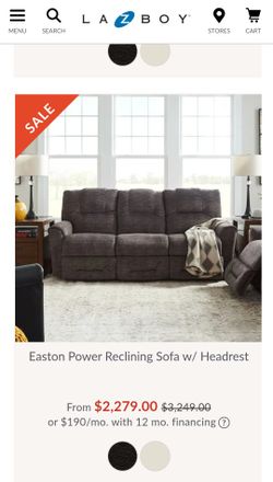 La-Z-Boy Easton Pwer Reclining 84.5" Couch With Power Headrest