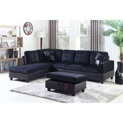 BRAND NEW 3 PIECES SECTIONAL COUCH WITH OTTOMAN IN ORIGINAL BOX