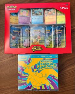 Pokémon Ascended Heroes Sealed Costco 1 Box w/5 Packs and Pokemon TCG Mega Evolution Ascended Heroes