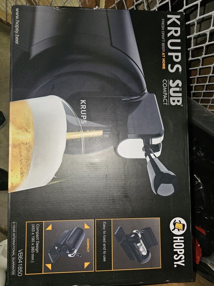 Krups Sub Compact Draft Beer Dispenser VB641850 Fresh Draft Beer At Home