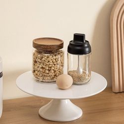 Kootek White Cake Stand, 10 x 10 Inches Porcelain Cake Plate Cake Pedestal Stand Display Dessert Stand for Party, Wedding, Birthday, Baby Shower