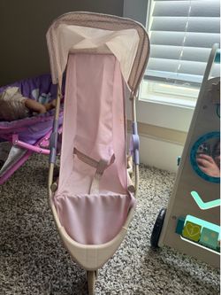 Pink Doll Stroller with Canopy