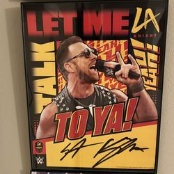 WWE LA Knight Framed 11x14 Autographed Poster