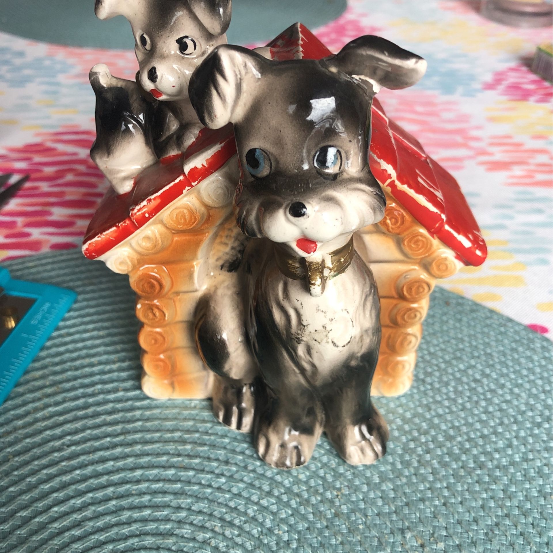 Vintage Ceramic Dog House Bank