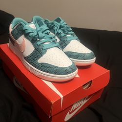 Nike Dunk Low Washed Teal Snakeskin