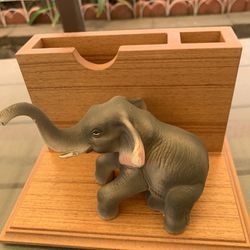 Happy Elephant Paper And Pen Box.Size Tall4” Wild 5” Long 7 1/2”