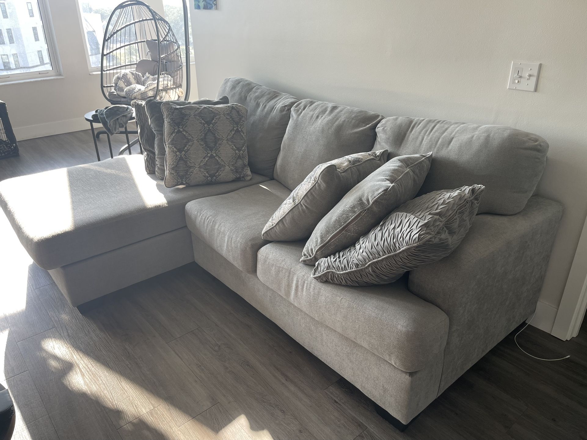 Ashley Sectional Couch Sofa Gray includes warranty through 2028