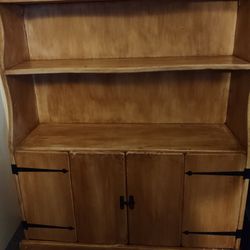 Solid Wood Cabinet For Bookcase Or Can Hold Records On The Bottom Part