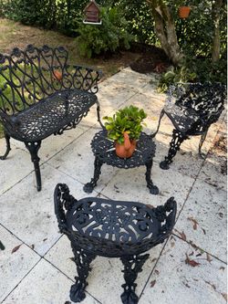 Black Cast Aluminum Patio Furniture Set