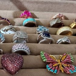 Like New Beautiful Pure ( 11) Pure 925 Sterling Silver Rings & 10 Mix All In Excellent Condition,  Rings Sizes 6 & 7 , $100.00  All 
