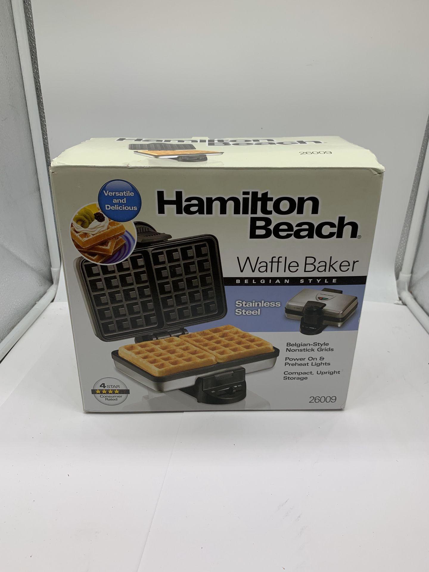 Hamilton Beach 2Slice NonStick Belgian Waffle Maker with Browning