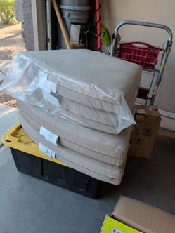 Four outdoor circular couch cushion replacements