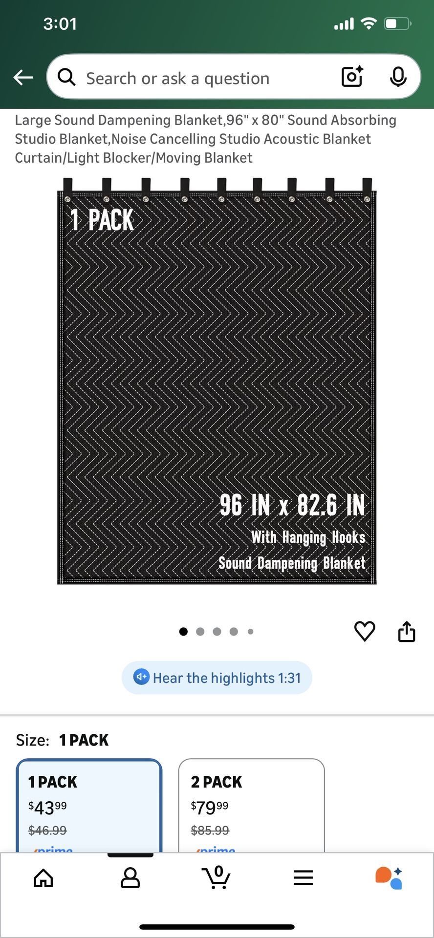 Large Sound Dampening Blanket