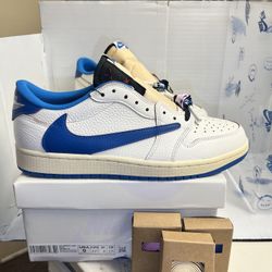 Nike Jordan 1 Low Travis Scott Fragment x Sail Military Blue 2025 Size 9