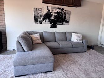 FREE DELIVERY light gray living spaces sectional sofa couch sala