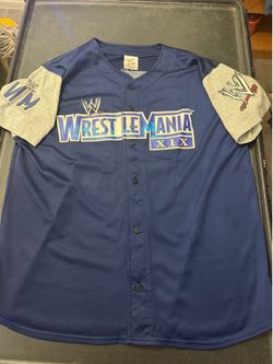 Vintage WWE wrestling baseball jersey wrestlemania 19